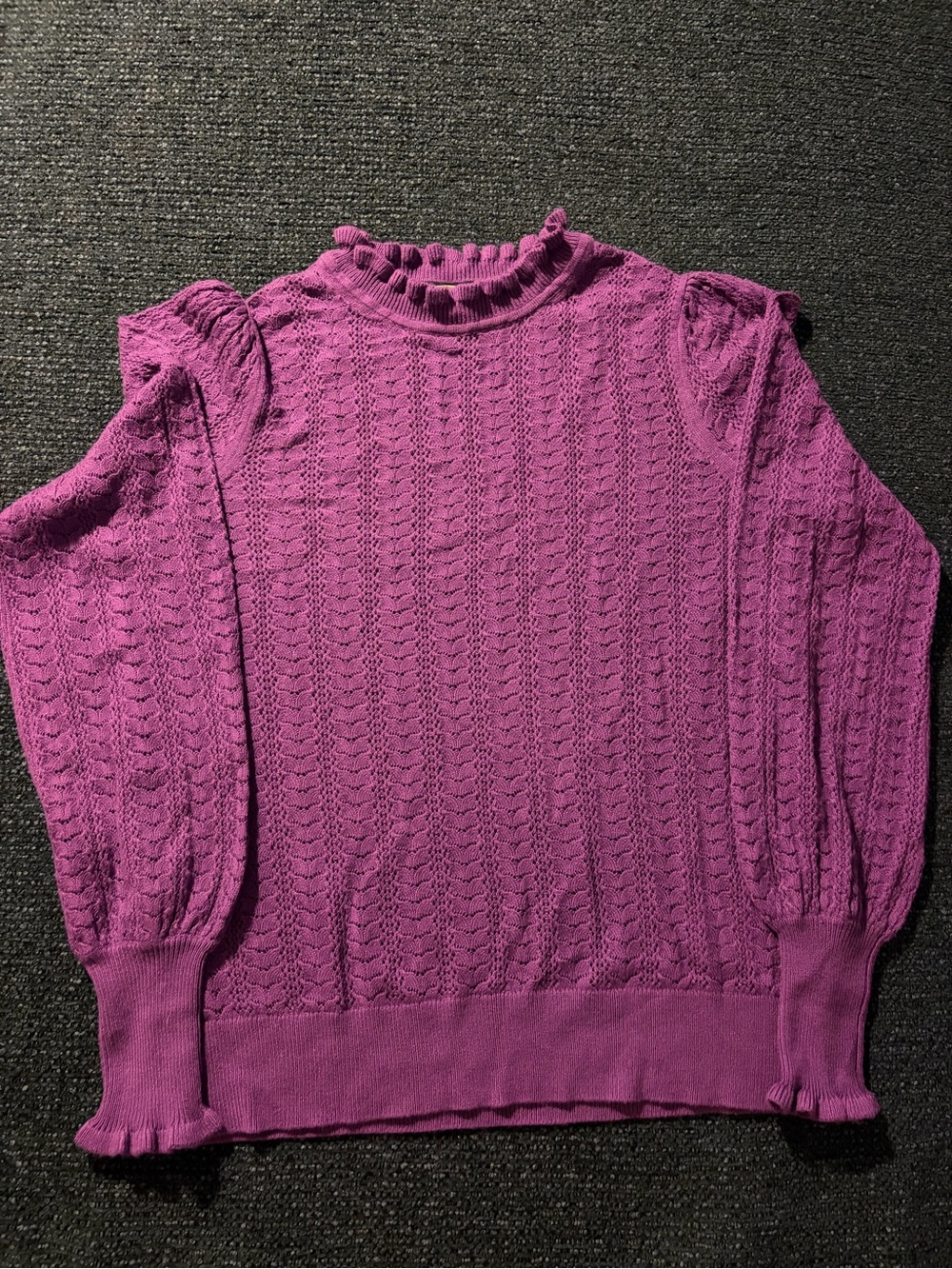 Boden Tia Pointelle Frilled sweater
